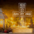 Lampeez Baptism Gift, Cross Wooden Lamp Novelty Night Light Illusion lamp for Kids